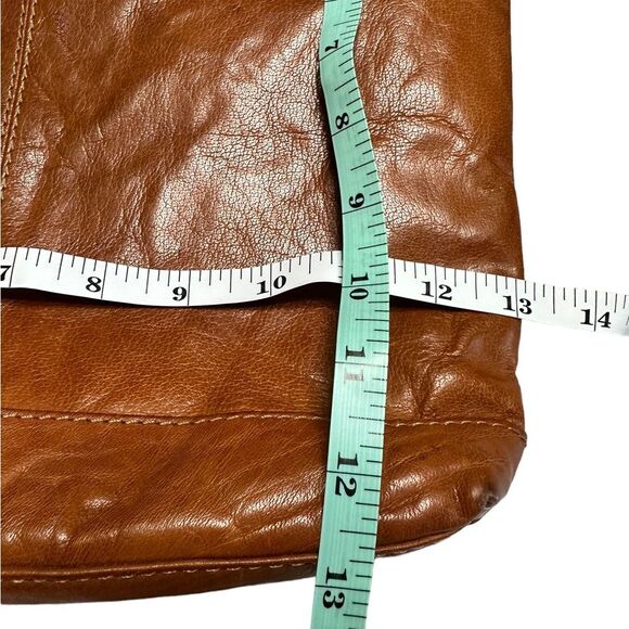 Jack Georges Crossbody Unisex Bag with Zipper Closure Side Pocket Honey Colored - Picture 4 of 11